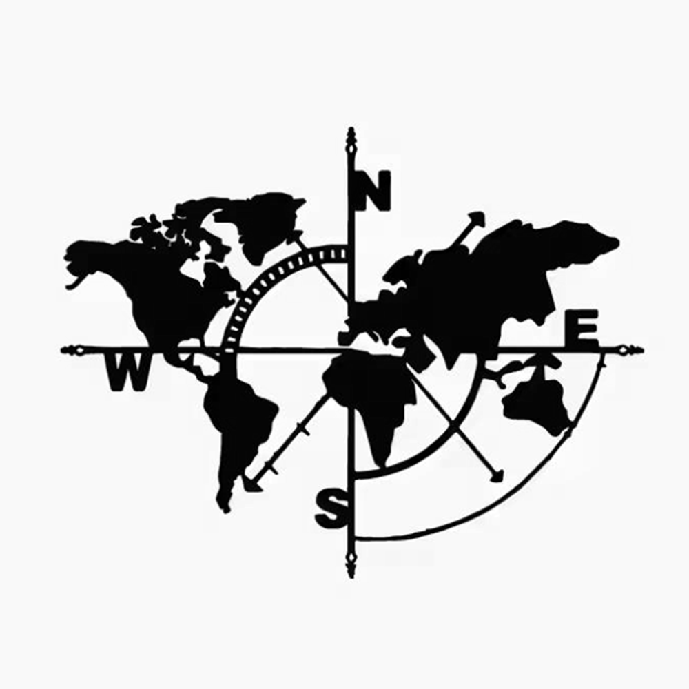Outdoor Adventure World - Виниловая наклейка с картой мира и