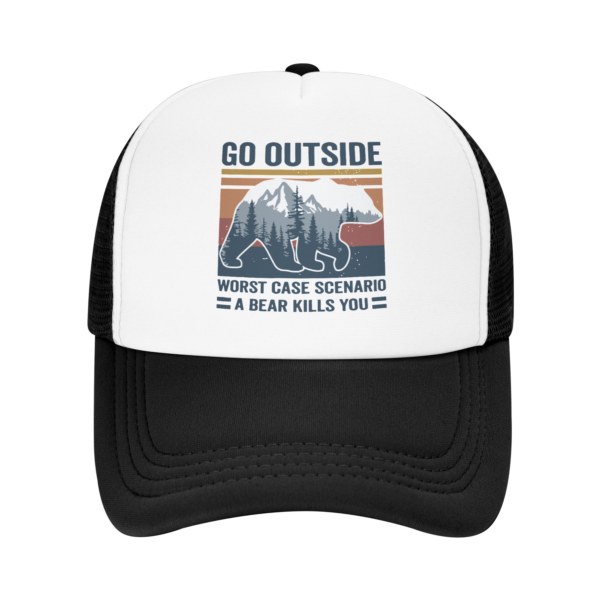Outdoor Adventure For Adults - Бейсболка «Худший сценарий: Медведь тебя убьет»